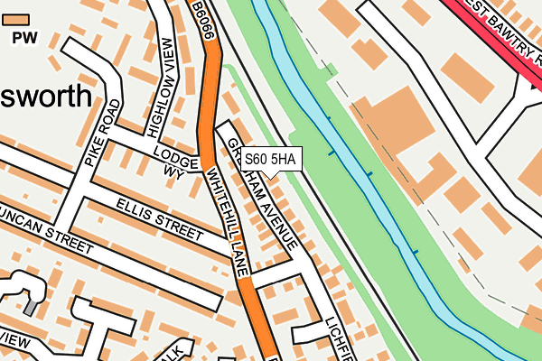 S60 5HA map - OS OpenMap – Local (Ordnance Survey)