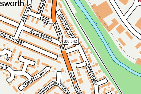 S60 5HD map - OS OpenMap – Local (Ordnance Survey)