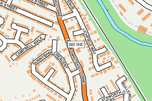 S60 5HE map - OS OpenMap – Local (Ordnance Survey)