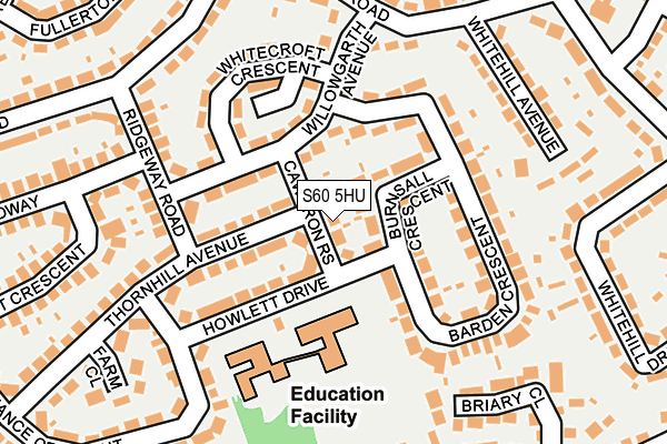 S60 5HU map - OS OpenMap – Local (Ordnance Survey)