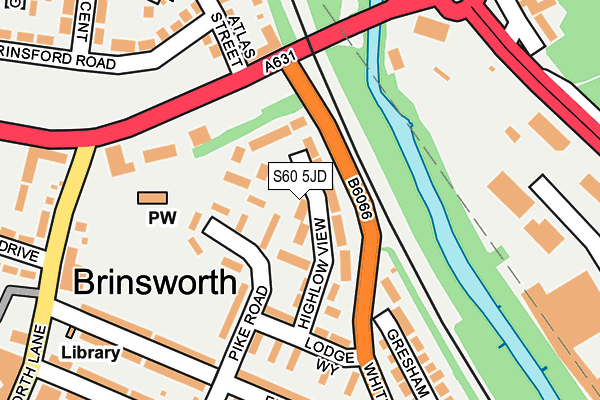 S60 5JD map - OS OpenMap – Local (Ordnance Survey)