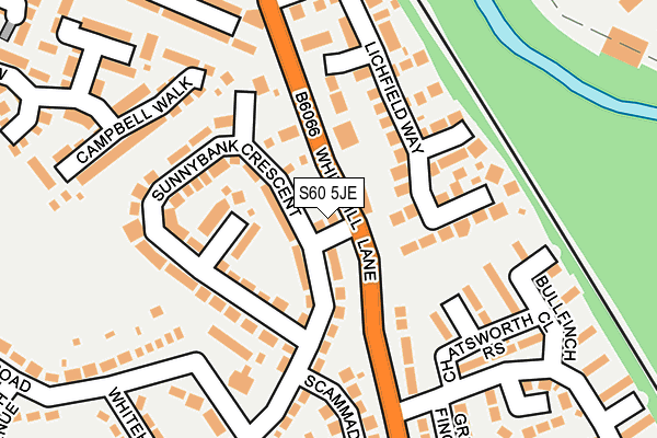 S60 5JE map - OS OpenMap – Local (Ordnance Survey)
