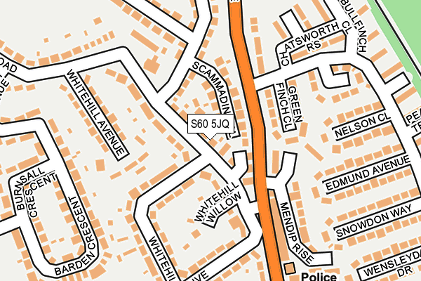 S60 5JQ map - OS OpenMap – Local (Ordnance Survey)