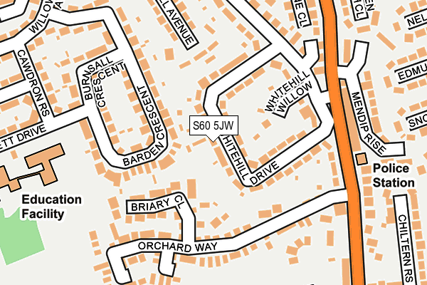 S60 5JW map - OS OpenMap – Local (Ordnance Survey)