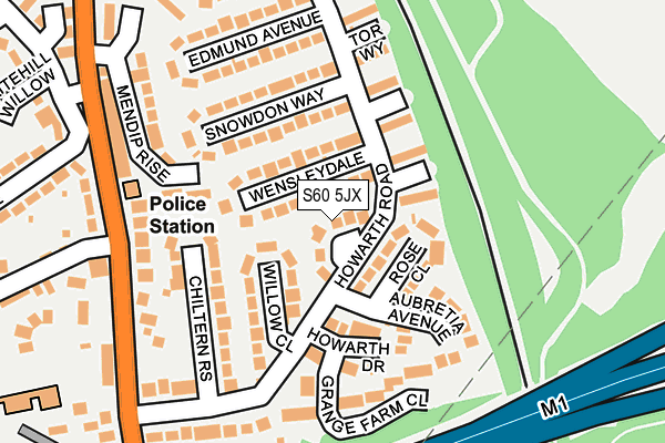 S60 5JX map - OS OpenMap – Local (Ordnance Survey)