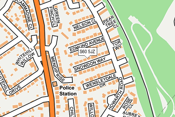 S60 5JZ map - OS OpenMap – Local (Ordnance Survey)