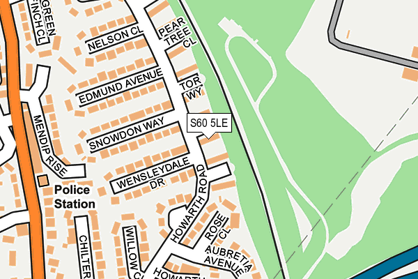 S60 5LE map - OS OpenMap – Local (Ordnance Survey)