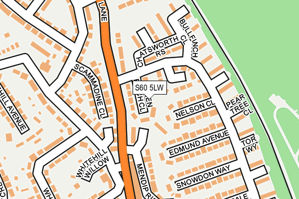 S60 5LW map - OS OpenMap – Local (Ordnance Survey)