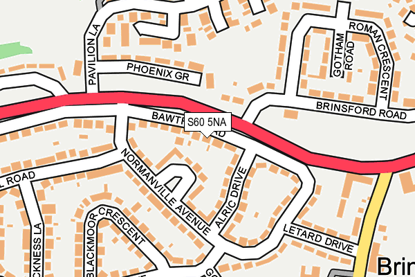 S60 5NA map - OS OpenMap – Local (Ordnance Survey)