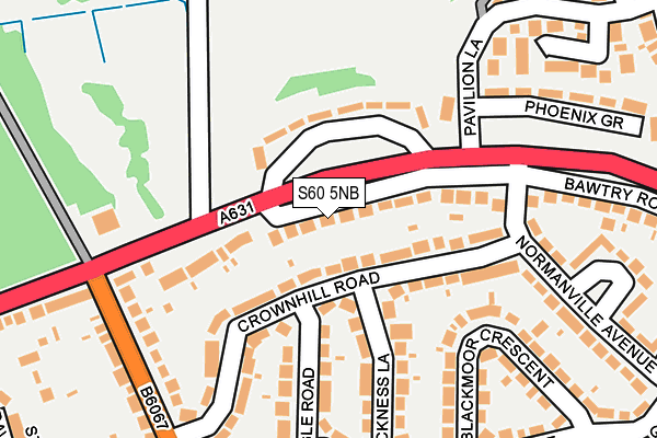 S60 5NB map - OS OpenMap – Local (Ordnance Survey)