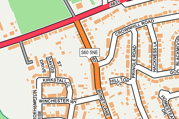 S60 5NE map - OS OpenMap – Local (Ordnance Survey)