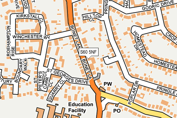 S60 5NF map - OS OpenMap – Local (Ordnance Survey)