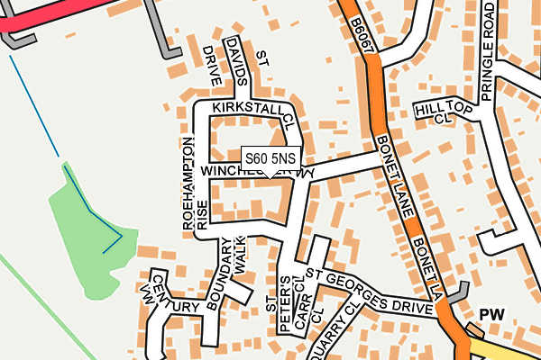 S60 5NS map - OS OpenMap – Local (Ordnance Survey)