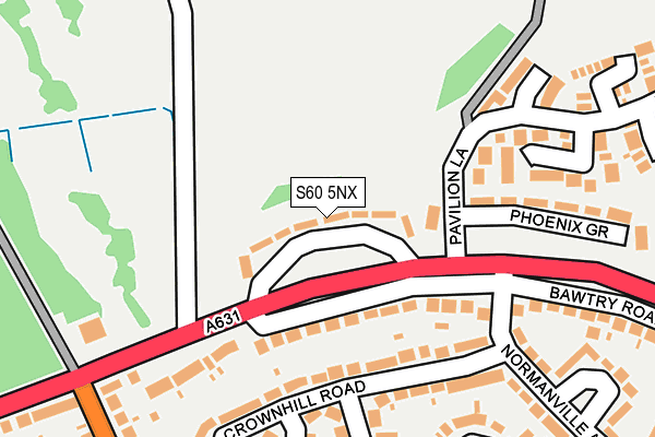 S60 5NX map - OS OpenMap – Local (Ordnance Survey)