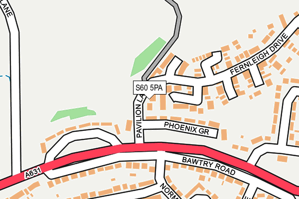 S60 5PA map - OS OpenMap – Local (Ordnance Survey)