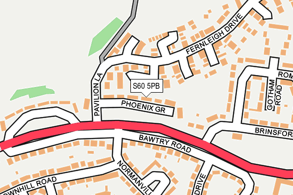 S60 5PB map - OS OpenMap – Local (Ordnance Survey)