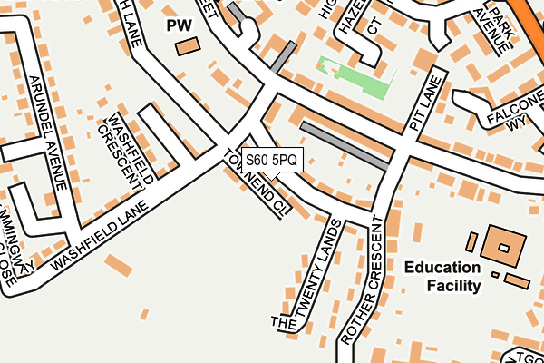 S60 5PQ map - OS OpenMap – Local (Ordnance Survey)
