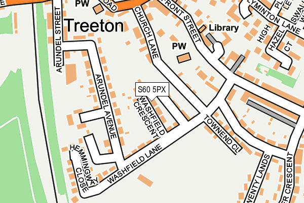 S60 5PX map - OS OpenMap – Local (Ordnance Survey)