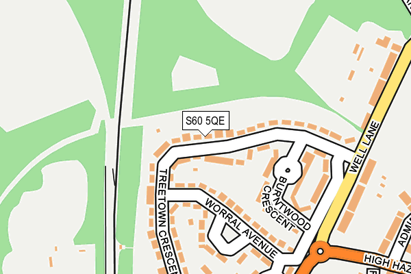 S60 5QE map - OS OpenMap – Local (Ordnance Survey)