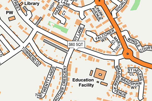S60 5QT map - OS OpenMap – Local (Ordnance Survey)