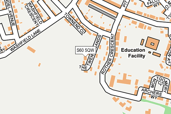 S60 5QW map - OS OpenMap – Local (Ordnance Survey)
