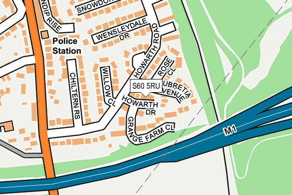 S60 5RU map - OS OpenMap – Local (Ordnance Survey)