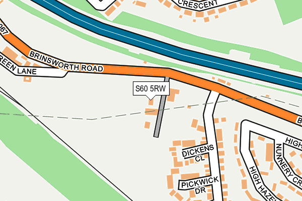 S60 5RW map - OS OpenMap – Local (Ordnance Survey)