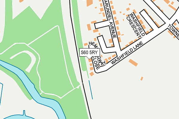 S60 5RY map - OS OpenMap – Local (Ordnance Survey)