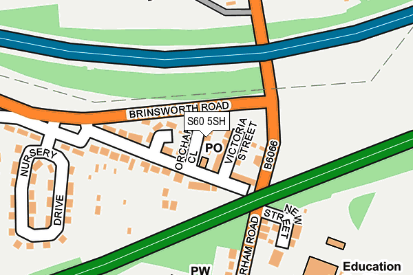 S60 5SH map - OS OpenMap – Local (Ordnance Survey)