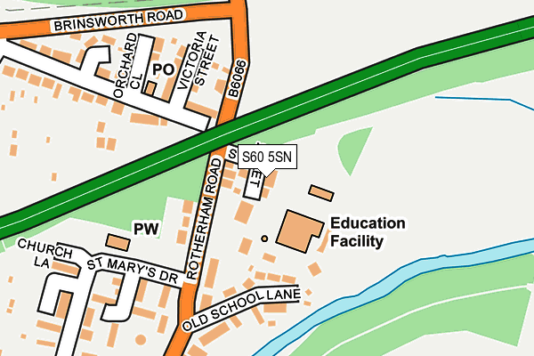 S60 5SN map - OS OpenMap – Local (Ordnance Survey)