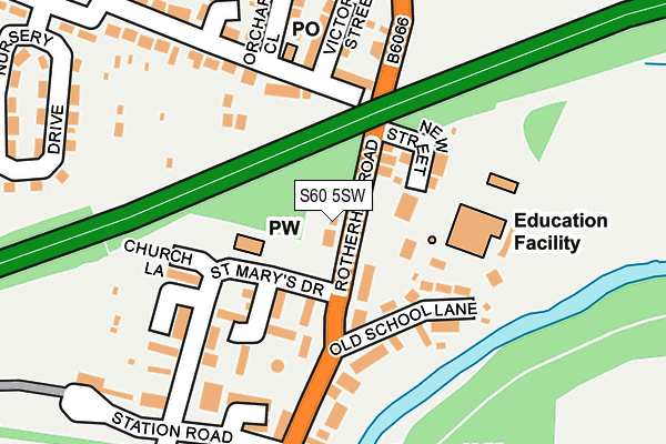 S60 5SW map - OS OpenMap – Local (Ordnance Survey)