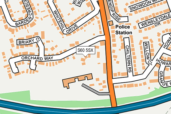 S60 5SX map - OS OpenMap – Local (Ordnance Survey)