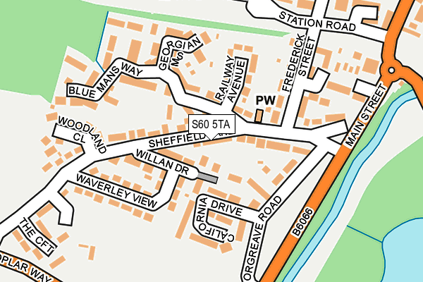 S60 5TA map - OS OpenMap – Local (Ordnance Survey)