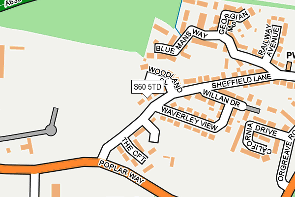 S60 5TD map - OS OpenMap – Local (Ordnance Survey)