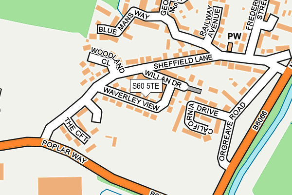 S60 5TE map - OS OpenMap – Local (Ordnance Survey)