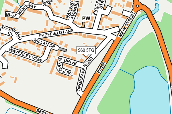 S60 5TG map - OS OpenMap – Local (Ordnance Survey)