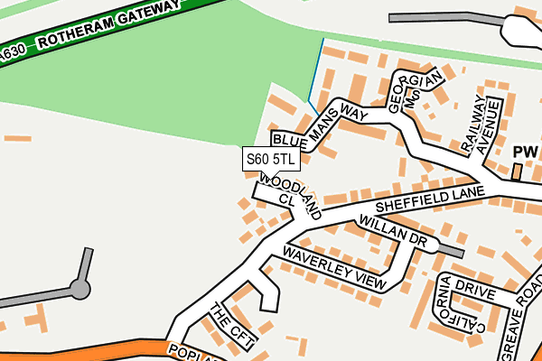 S60 5TL map - OS OpenMap – Local (Ordnance Survey)