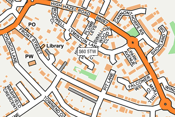S60 5TW map - OS OpenMap – Local (Ordnance Survey)