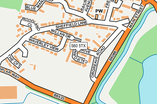 S60 5TX map - OS OpenMap – Local (Ordnance Survey)