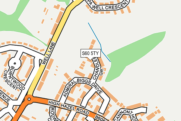 S60 5TY map - OS OpenMap – Local (Ordnance Survey)