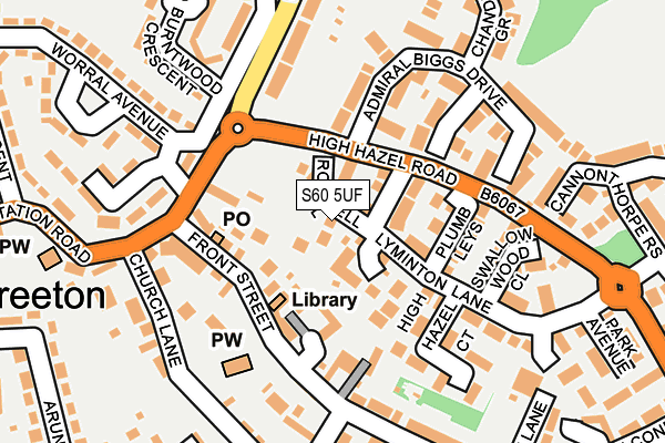 S60 5UF map - OS OpenMap – Local (Ordnance Survey)