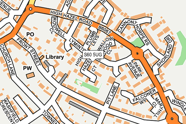 S60 5UG map - OS OpenMap – Local (Ordnance Survey)