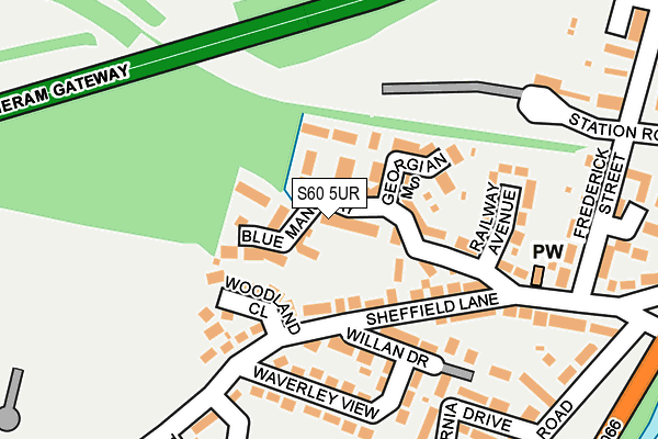 S60 5UR map - OS OpenMap – Local (Ordnance Survey)