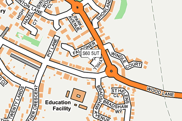 S60 5UT map - OS OpenMap – Local (Ordnance Survey)