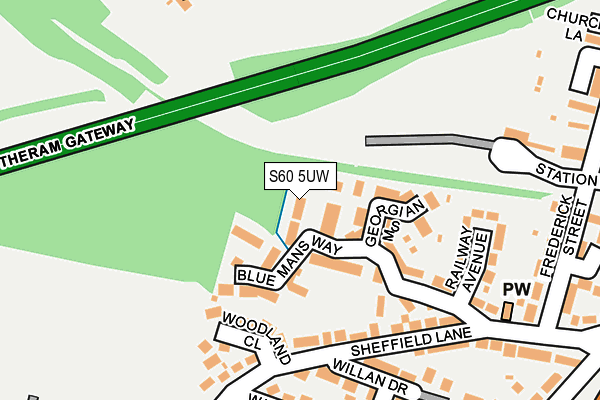 S60 5UW map - OS OpenMap – Local (Ordnance Survey)