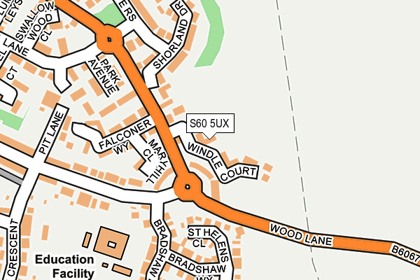 S60 5UX map - OS OpenMap – Local (Ordnance Survey)