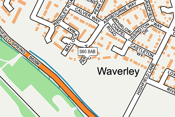 S60 8AB map - OS OpenMap – Local (Ordnance Survey)