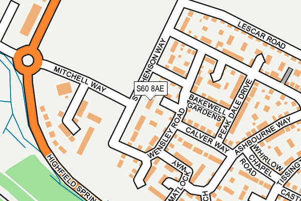 S60 8AE map - OS OpenMap – Local (Ordnance Survey)