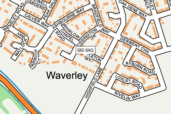 S60 8AQ map - OS OpenMap – Local (Ordnance Survey)