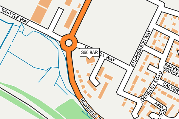 S60 8AR map - OS OpenMap – Local (Ordnance Survey)